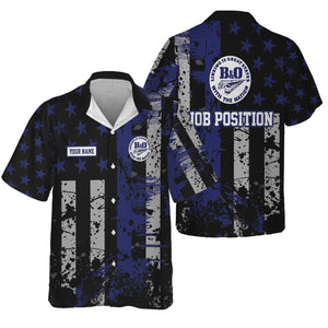 Railspirit Personalized B&O Great States Railroad Hawaiian Shirt Artistic Paint American Flag Style Train Shirt