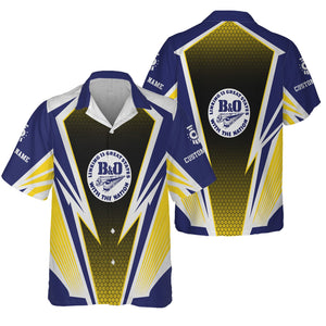 Railspirit Personalized B&O Great States Railroad Hawaiian Shirt Lightning Graphic Style Shirt Gift Idea For Train Lover