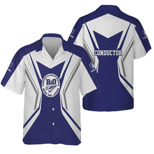 Railspirit Personalized B&O Great States Railroad Hawaiian Shirt Unique Style with Custom Job Train Shirt