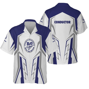 Railspirit Personalized B&O Great States Railroad Hawaiian Shirt Futuristic Design with Custom Job Train Shirt