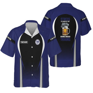 Railspirit Personalized B&O Great States Railroad Hawaiian Shirt Stress Is Caused By Not Having Enough Trains Shirt All Over Print