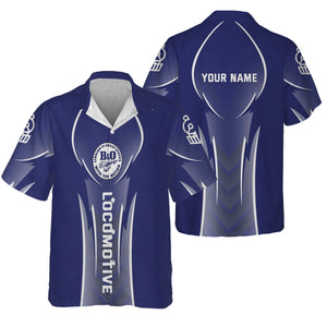 Railspirit Personalized B&O Great States Railroad Hawaiian Shirt Striking Line Style Train Shirt For Locomotive Lovers