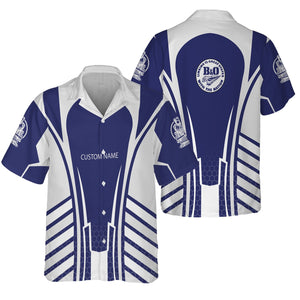 Railspirit Personalized B&O Great States Railroad Hawaiian Shirt Striped Railroad Style Train Shirt All Over Print