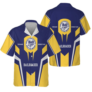 Railspirit Personalized B&O Great States Railroad Hawaiian Shirt Custom Year Railroader Shirt Gift Idea For Train Lover