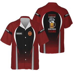 Railspirit Personalized Duluth, Missabe, & Iron Range Railroad Hawaiian Shirt Stress Is Caused By Not Having Enough Trains Shirt All Over Print