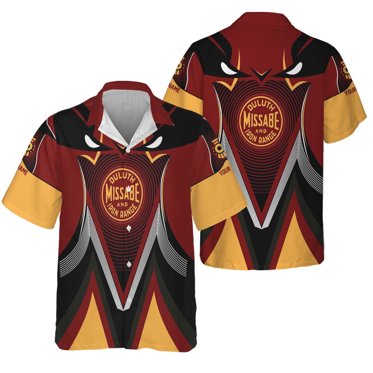 Railspirit Personalized Duluth, Missabe, & Iron Range Railroad Hawaiian Shirt Vibrant Graphic Pattern Shirt For Train Enthusiasts