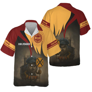 Railspirit Personalized Duluth, Missabe, & Iron Range Railroad Hawaiian Shirt Angry Train Hawaiian Shirt Gift Idea For Train Lover