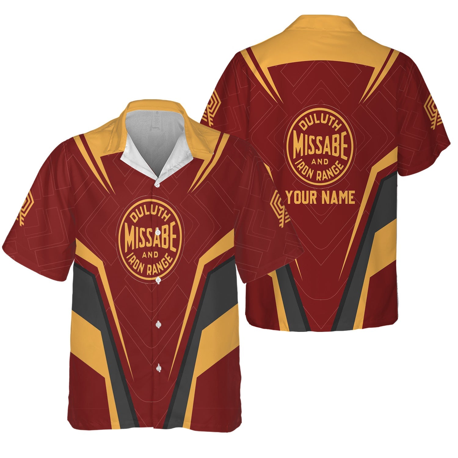 Railspirit Personalized Duluth, Missabe, & Iron Range Railroad Hawaiian Shirt Railway Inspired Apparel Train Shirt For Train Lovers