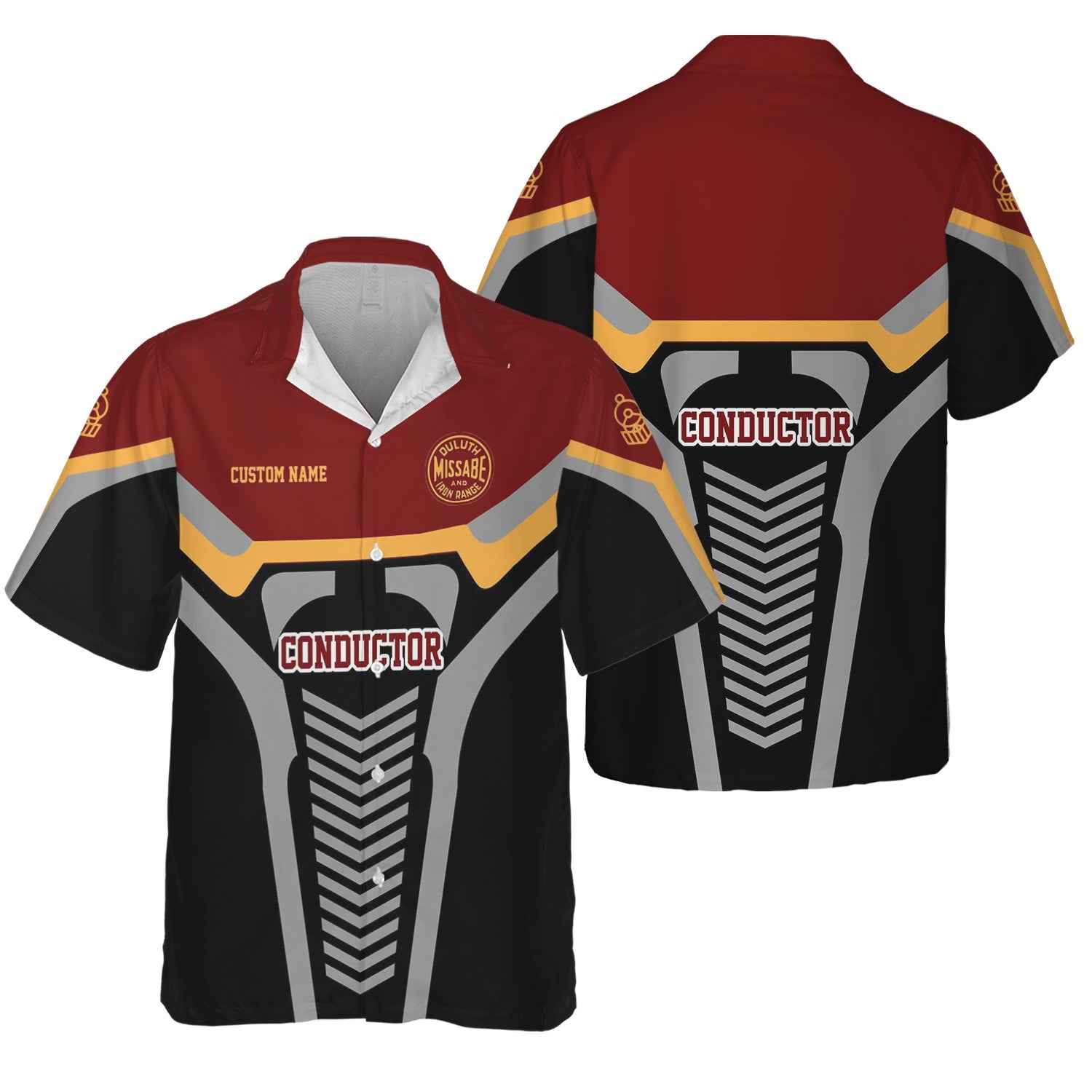 Railspirit Personalized Duluth, Missabe, & Iron Range Railroad Hawaiian Shirt Track-Inspired with Custom Job Position Train Shirt