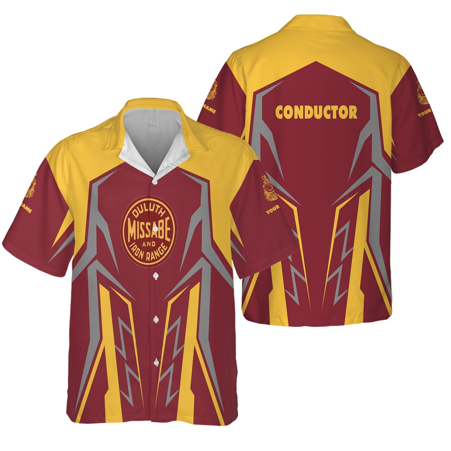 Railspirit Personalized Duluth, Missabe, & Iron Range Railroad Hawaiian Shirt Futuristic Design with Custom Job Train Shirt