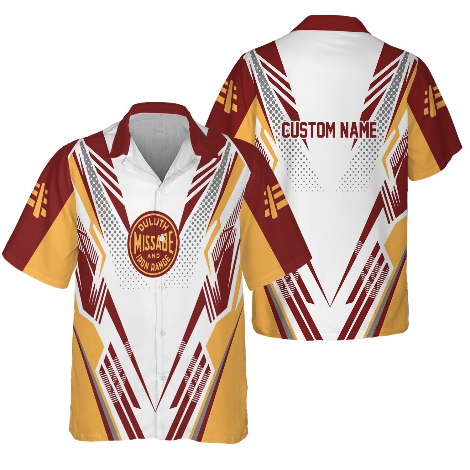 Railspirit Personalized Duluth, Missabe, & Iron Range Railroad Hawaiian Shirt Railroad Tribute Design Train Shirt for Train Lovers