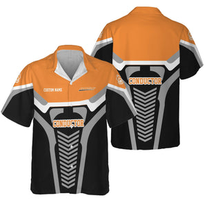 Railspirit Personalized BNSF Railway Hawaiian Shirt Track-Inspired with Custom Job Position Train Shirt