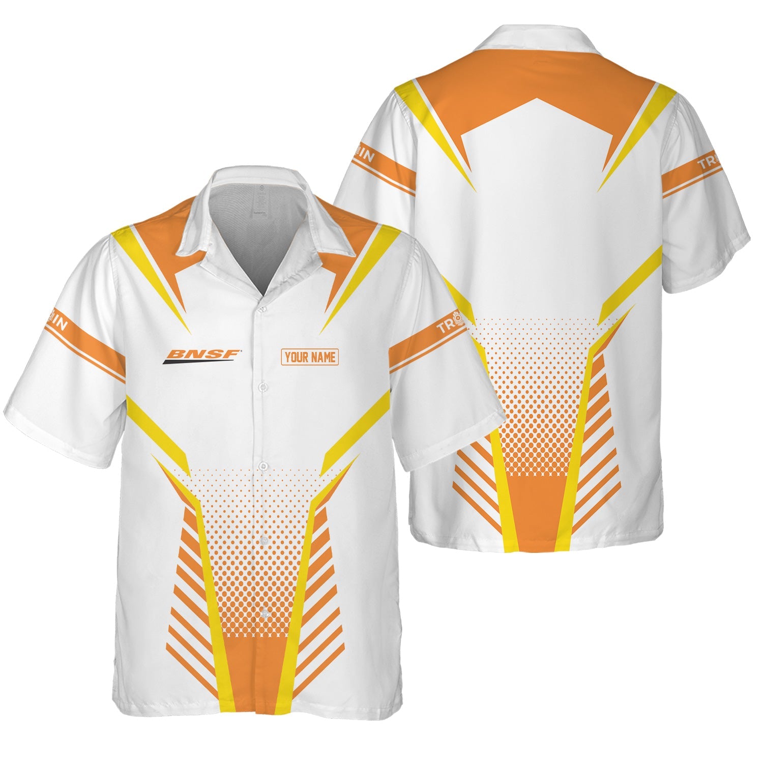 Railspirit Personalized BNSF Railway Hawaiian Shirt Unisex Train Shirt All Over Print