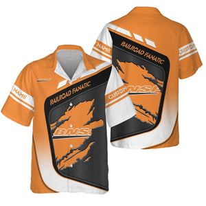 Railspirit Personalized BNSF Railway Hawaiian Shirt Ripped Texture Style Train Shirt For Railroad Fanatic