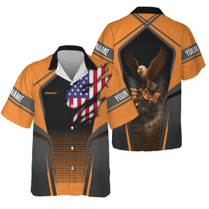 Railspirit Personalized BNSF Railway Hawaiian Shirt American Eagle Vintage Train Shirt