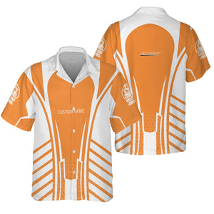 Railspirit Personalized BNSF Railway Hawaiian Shirt Striped Railroad Style Train Shirt All Over Print