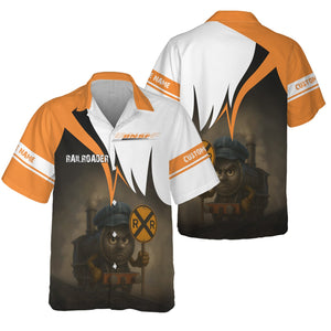 Railspirit Personalized BNSF Railway Hawaiian Shirt Angry Train Hawaiian Shirt Gift Idea For Train Lover