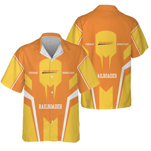 Railspirit Personalized BNSF Railway Hawaiian Shirt Custom Year Railroader Shirt Gift Idea For Train Lover