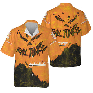 Railspirit Personalized BNSF Railway Hawaiian Shirt Torn Graphic Style Train Shirt For Rail Junkie