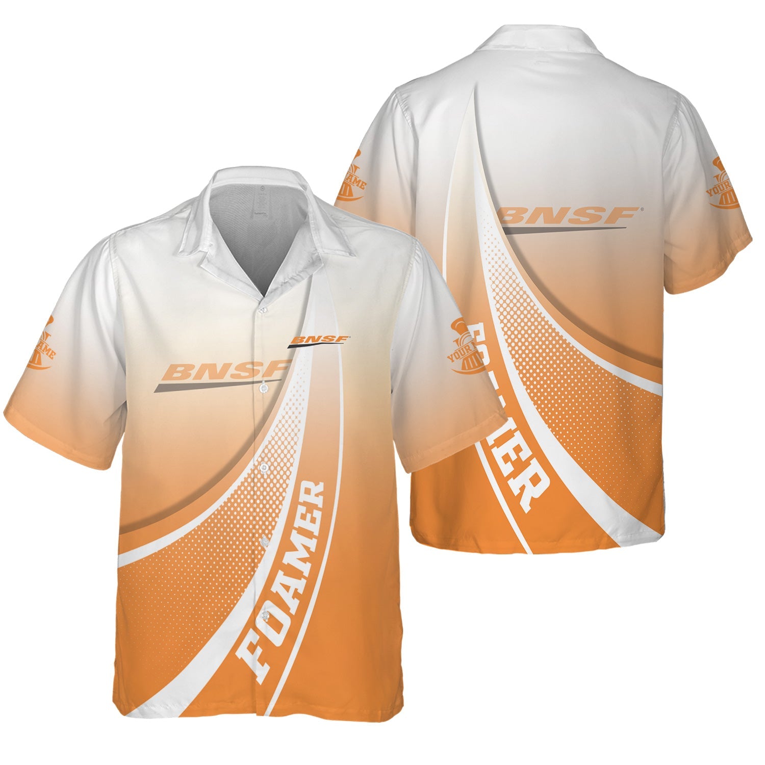 Railspirit Personalized BNSF Railway Hawaiian Shirt Railway-Themed Style Shirt Gift Idea For Trainspotter