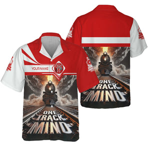 Railspirit Personalized The Chief Santa Fe Railroad Hawaiian Shirt One Track Mind Train Printed Shirt