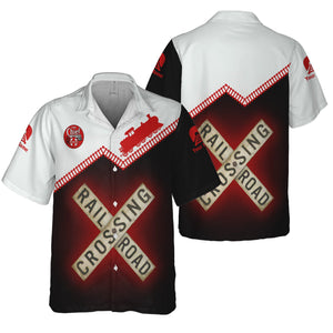 Railspirit Personalized The Chief Santa Fe Railroad Hawaiian Shirt Railroad Crossing Printed Train Track Shirt