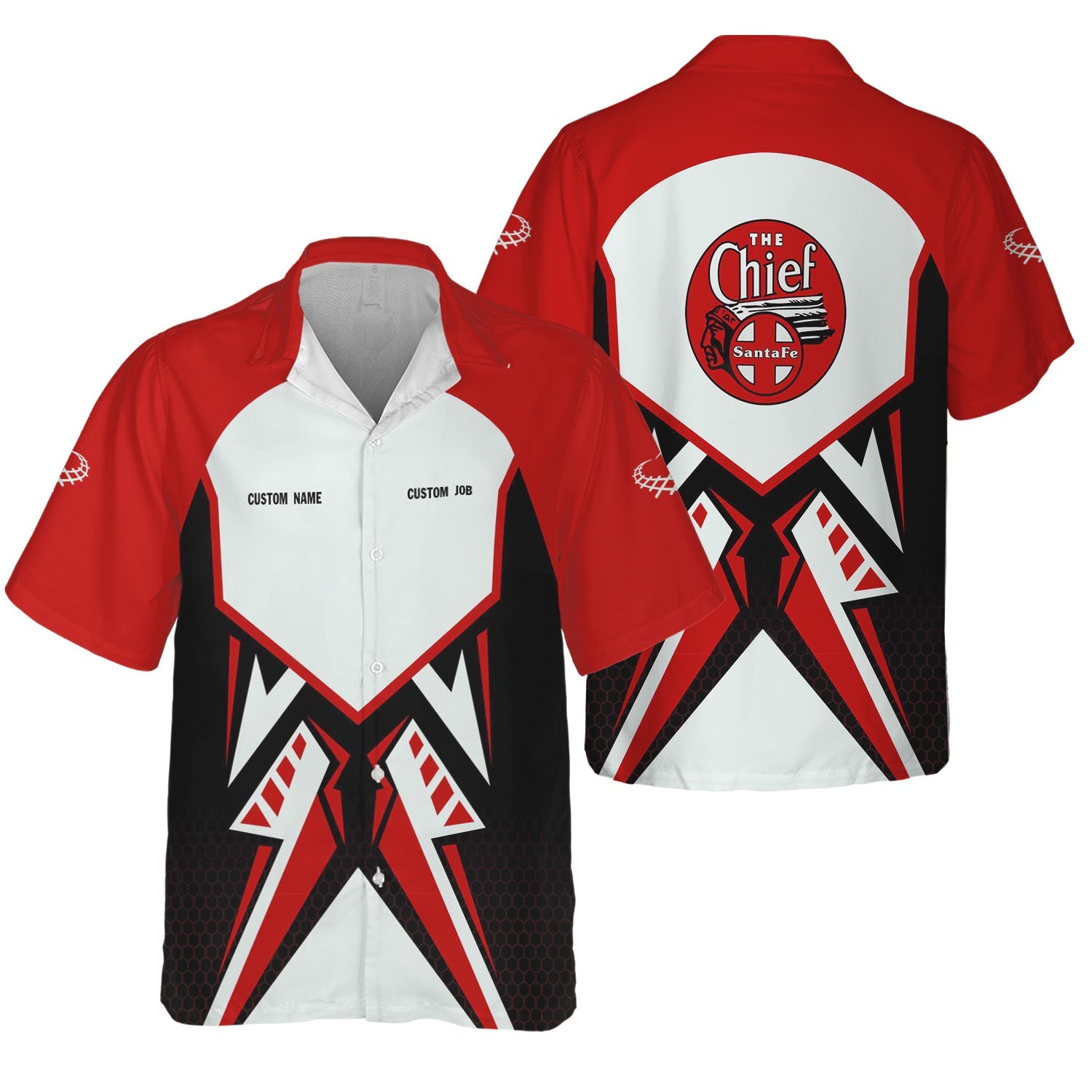 Railspirit Personalized The Chief Santa Fe Railroad Hawaiian Shirt Vibriant Style with Custom Position Train Shirt