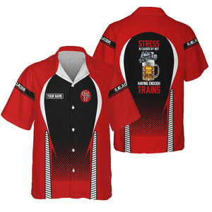 Railspirit  Personalized  The Chief Santa Fe Railroad Hawaiian Shirt  Stress Is Caused By Not Having Enough Trains  Shirt All Over Print
