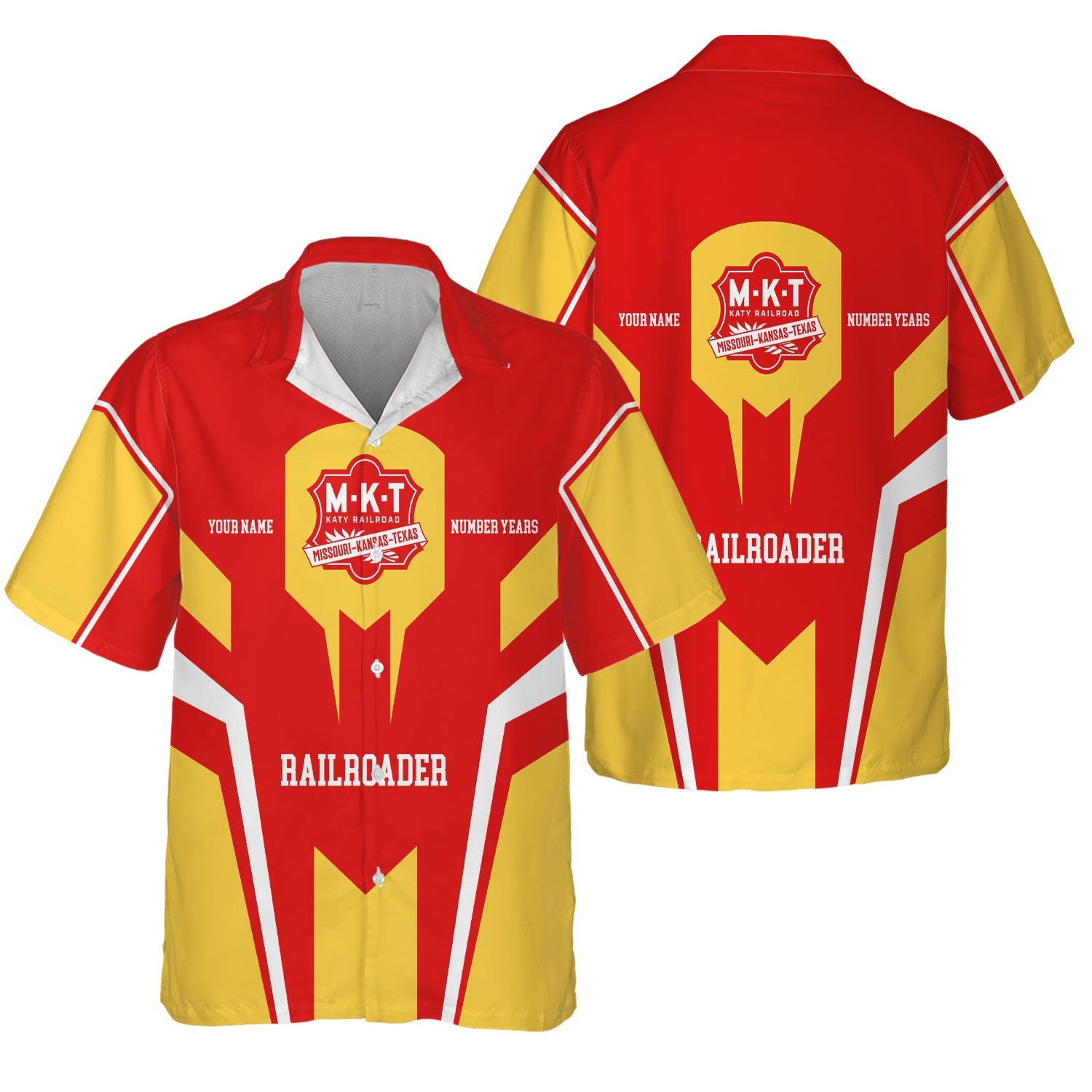 Railspirit Personalized Katy Railroad Hawaiian Shirt Custom Year Railroader Shirt Gift Idea For Train Lover