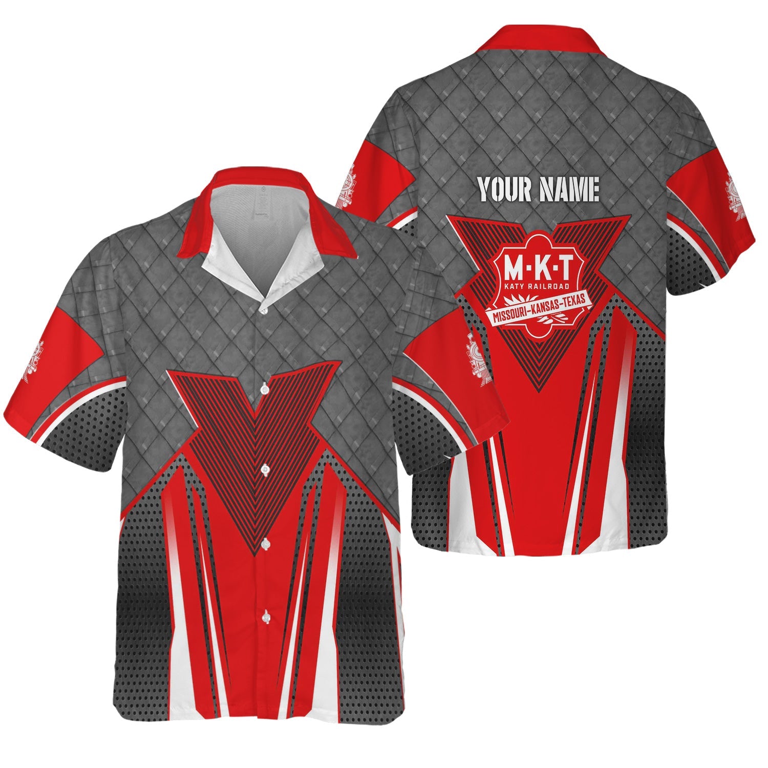 Railspirit Personalized Katy Railroad Hawaiian Shirt Rugged Steel Vibes Train Shirt All Over Print