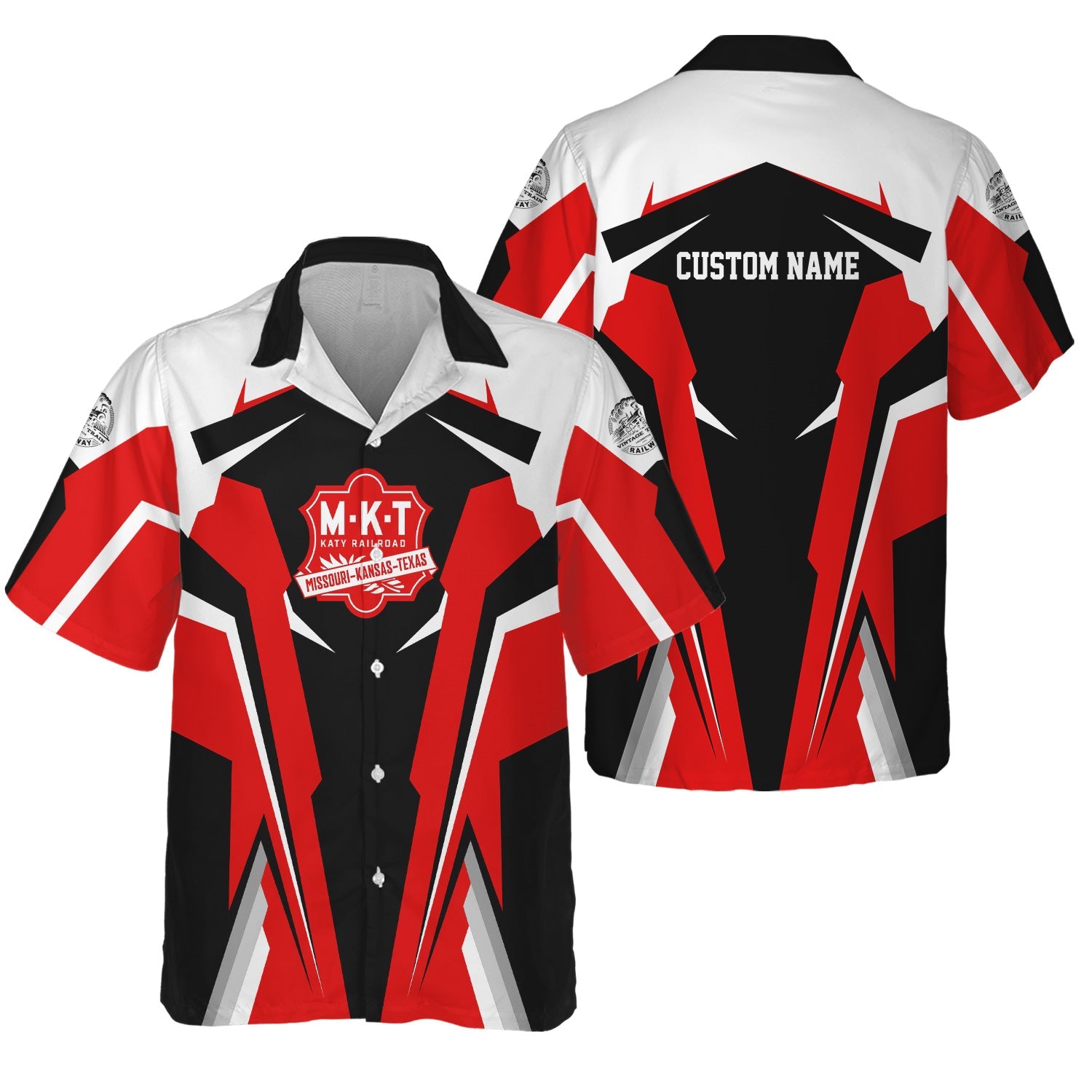 Railspirit Personalized Katy Railroad Hawaiian Shirt Strong Line Style Train Unisex Shirt All Over Print