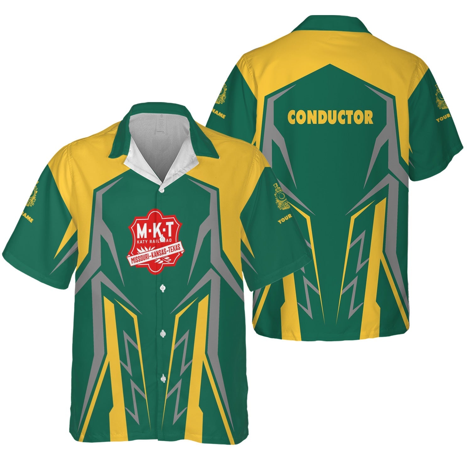 Railspirit Personalized Katy Railroad Hawaiian Shirt Futuristic Design with Custom Job Train Shirt