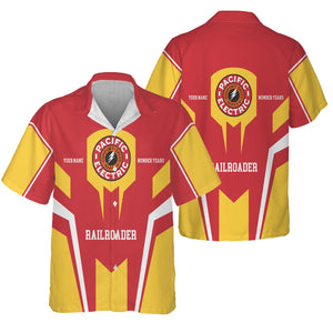 Railspirit Personalized Pacific Electric Railroad Hawaiian Shirt Custom Year Railroader Shirt Gift Idea For Train Lover