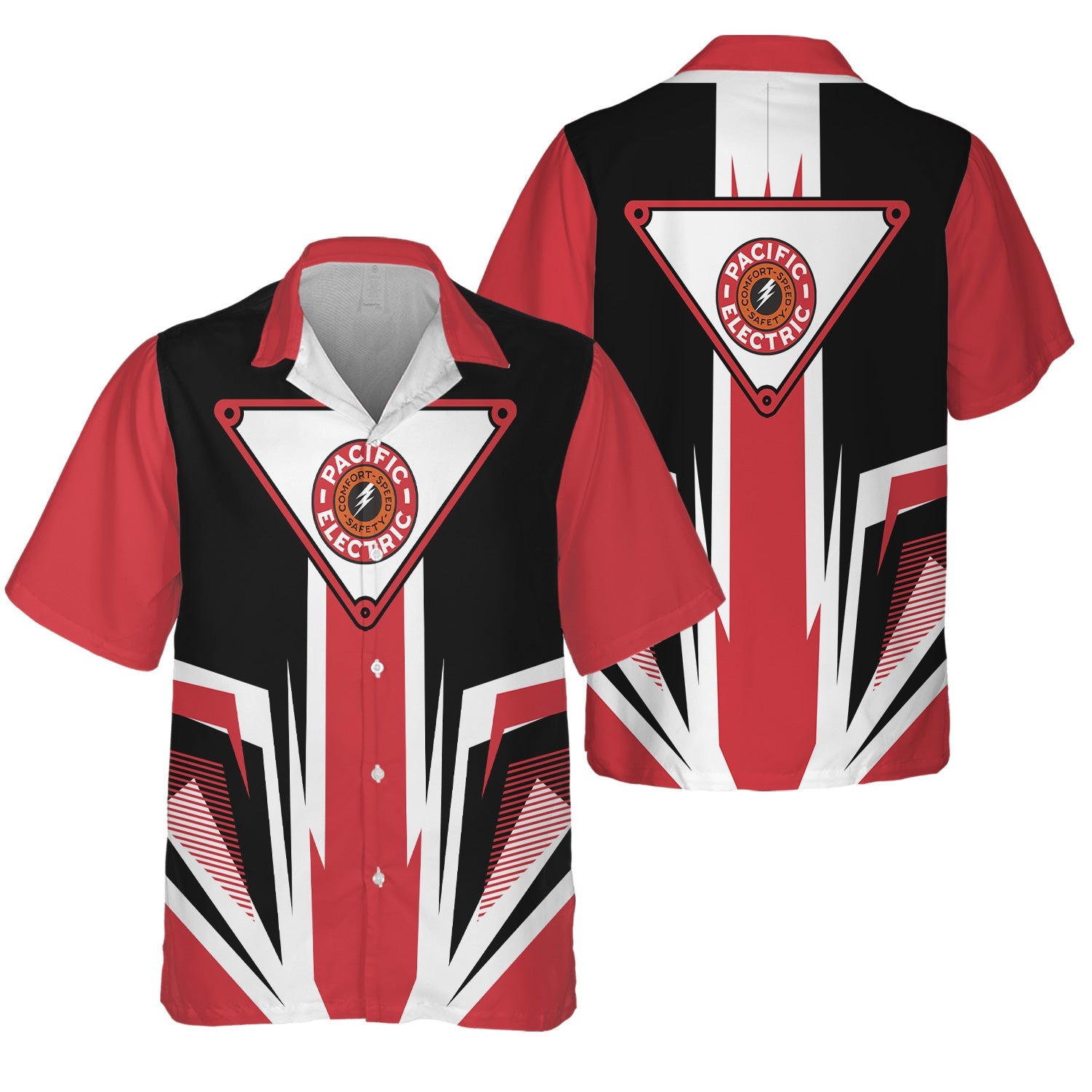 Railspirit Pacific Electric Railroad Hawaiian Shirt Bold Graphic Style All Over Printed Shirt