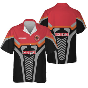 Railspirit Personalized Pacific Electric Railroad Hawaiian Shirt Track-Inspired with Custom Job Position Train Shirt