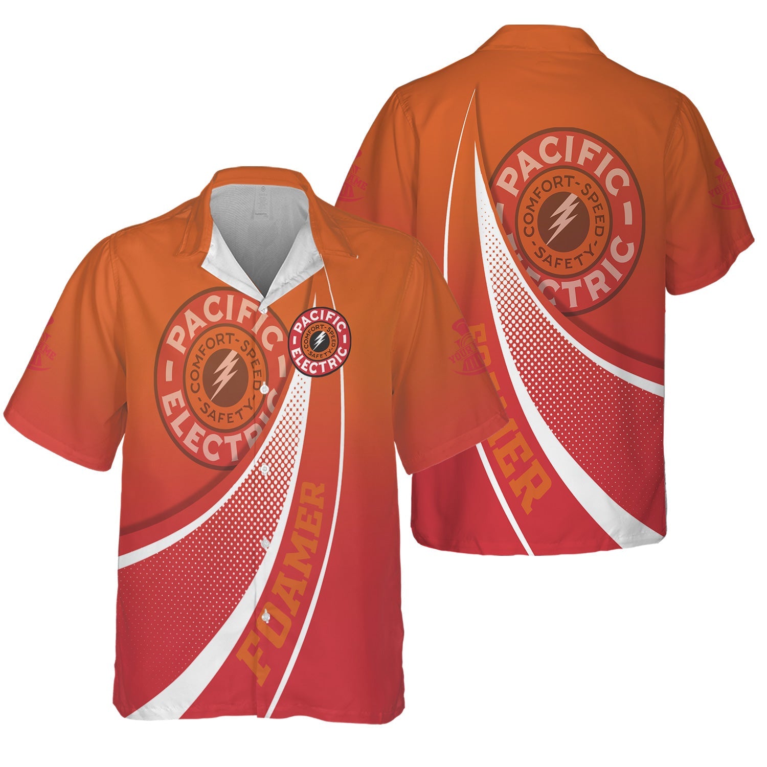 Railspirit Personalized Pacific Electric Railroad Hawaiian Shirt Railway-Themed Style Shirt Gift Idea For Trainspotter