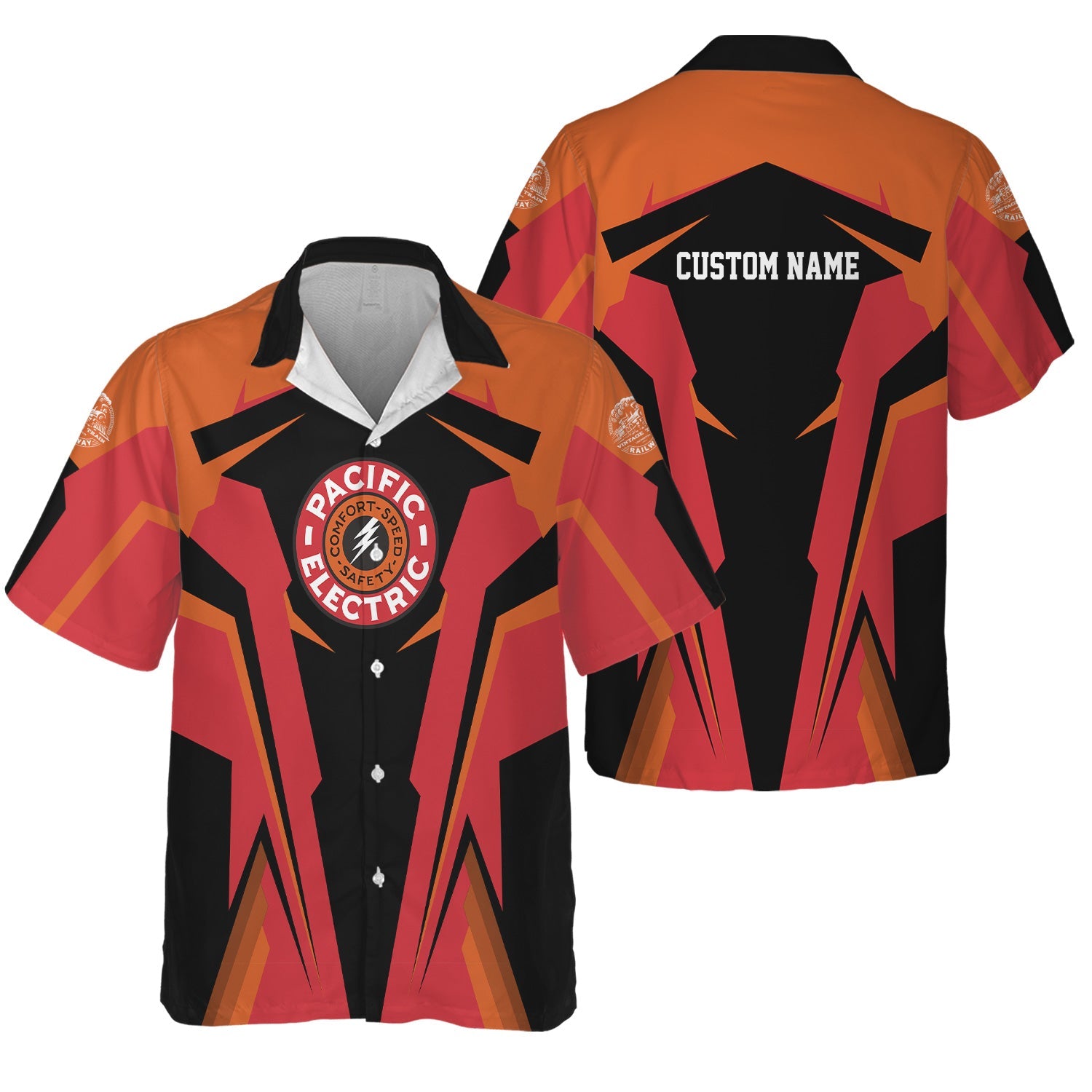 Railspirit Personalized Pacific Electric Railroad Hawaiian Shirt Strong Line Style Train Unisex Shirt All Over Print