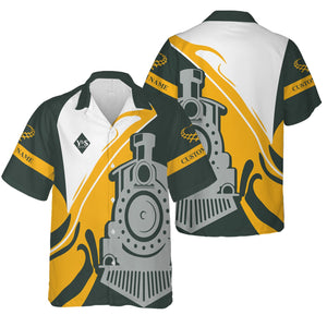Railspirit Personalized Youngstown & Southern Railroad Hawaiian Shirt Flame-Inspired Style Shirt Gift Idea For Train Lovers