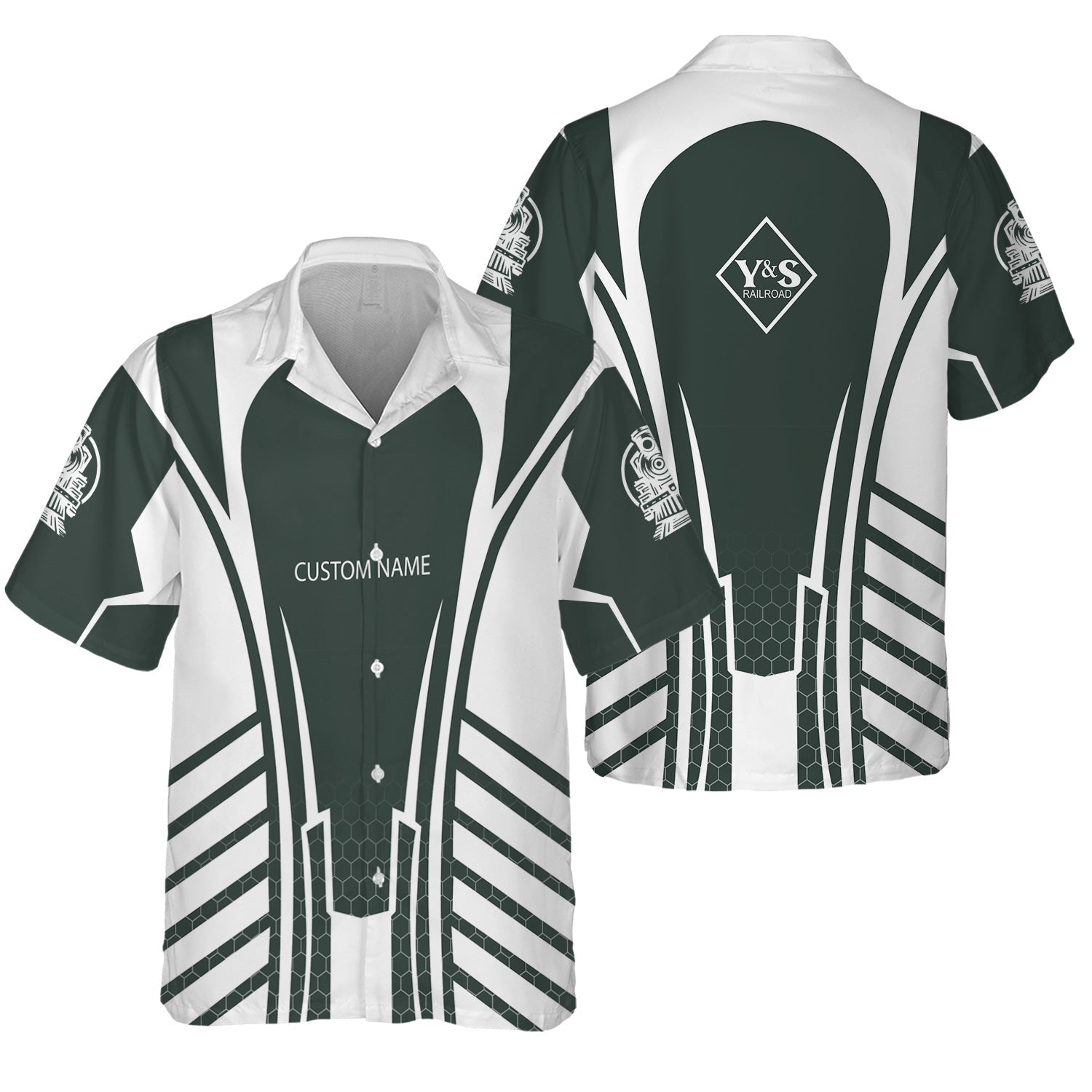 Railspirit Personalized Youngstown & Southern Railroad Hawaiian Shirt Striped Railroad Style Train Shirt All Over Print