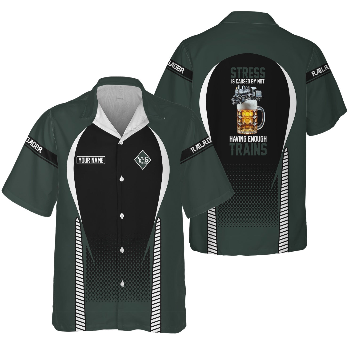Railspirit Personalized Youngstown & Southern Railroad Hawaiian Shirt Stress Is Caused By Not Having Enough Trains Shirt All Over Print