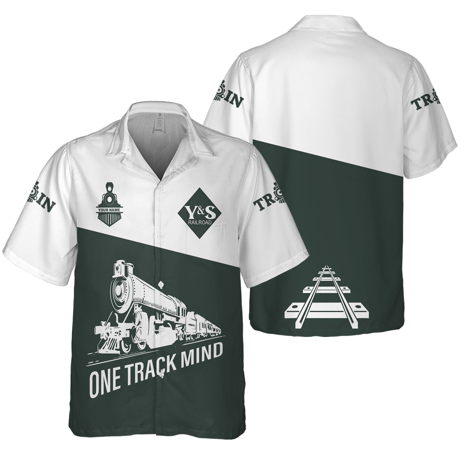 Railspirit Personalized Youngstown & Southern Railroad Hawaiian Shirt One Track Mind Unisex Train Shirt Gift Idea For Train Lover