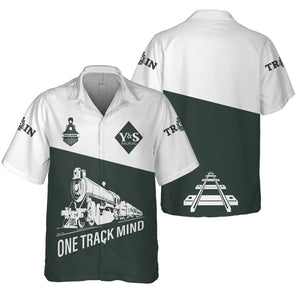Railspirit Personalized Youngstown & Southern Railroad Hawaiian Shirt One Track Mind Unisex Train Shirt Gift Idea For Train Lover