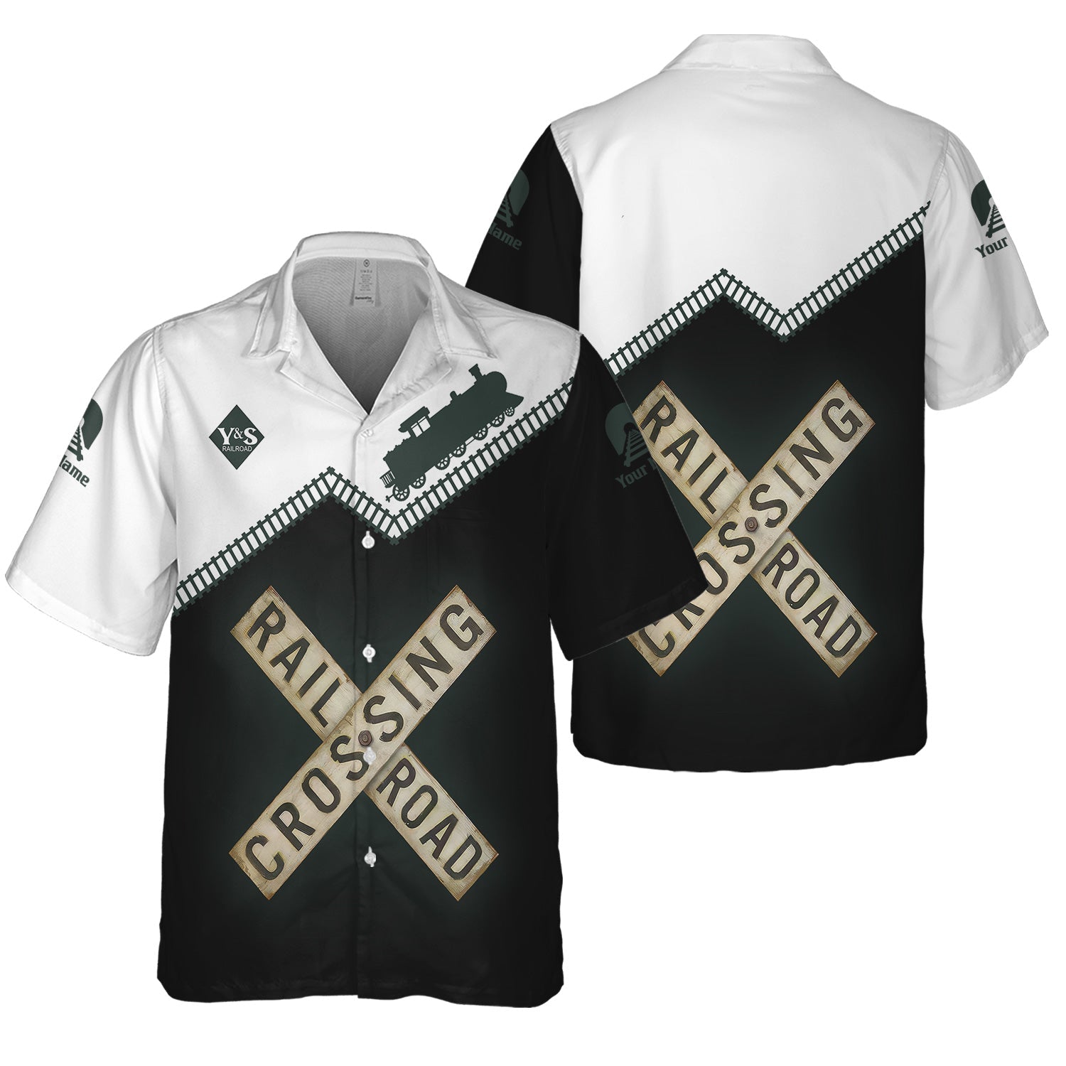 Railspirit Personalized Youngstown & Southern Railroad Hawaiian Shirt Railroad Crossing Printed Train Track Shirt