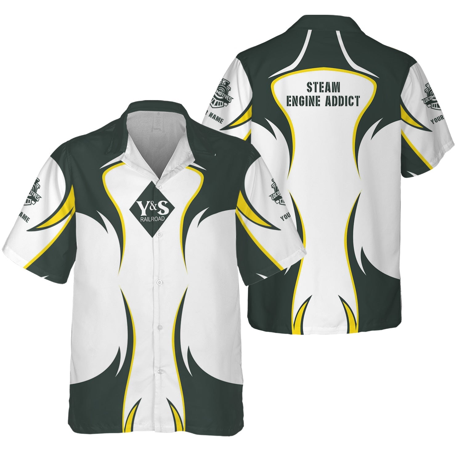 Railspirit Personalized Youngstown & Southern Railroad Hawaiian Shirt Distinctive Flame Style Shirt For Steam Engine Addict