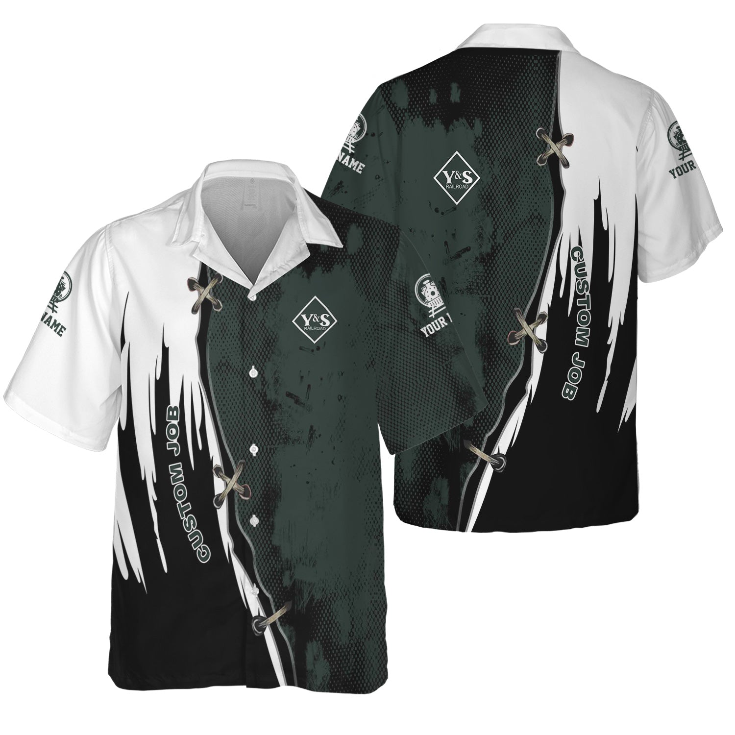 Railspirit Personalized Youngstown & Southern Railroad Hawaiian Shirt Retro Stitches Design with Custom Position Train Shirt