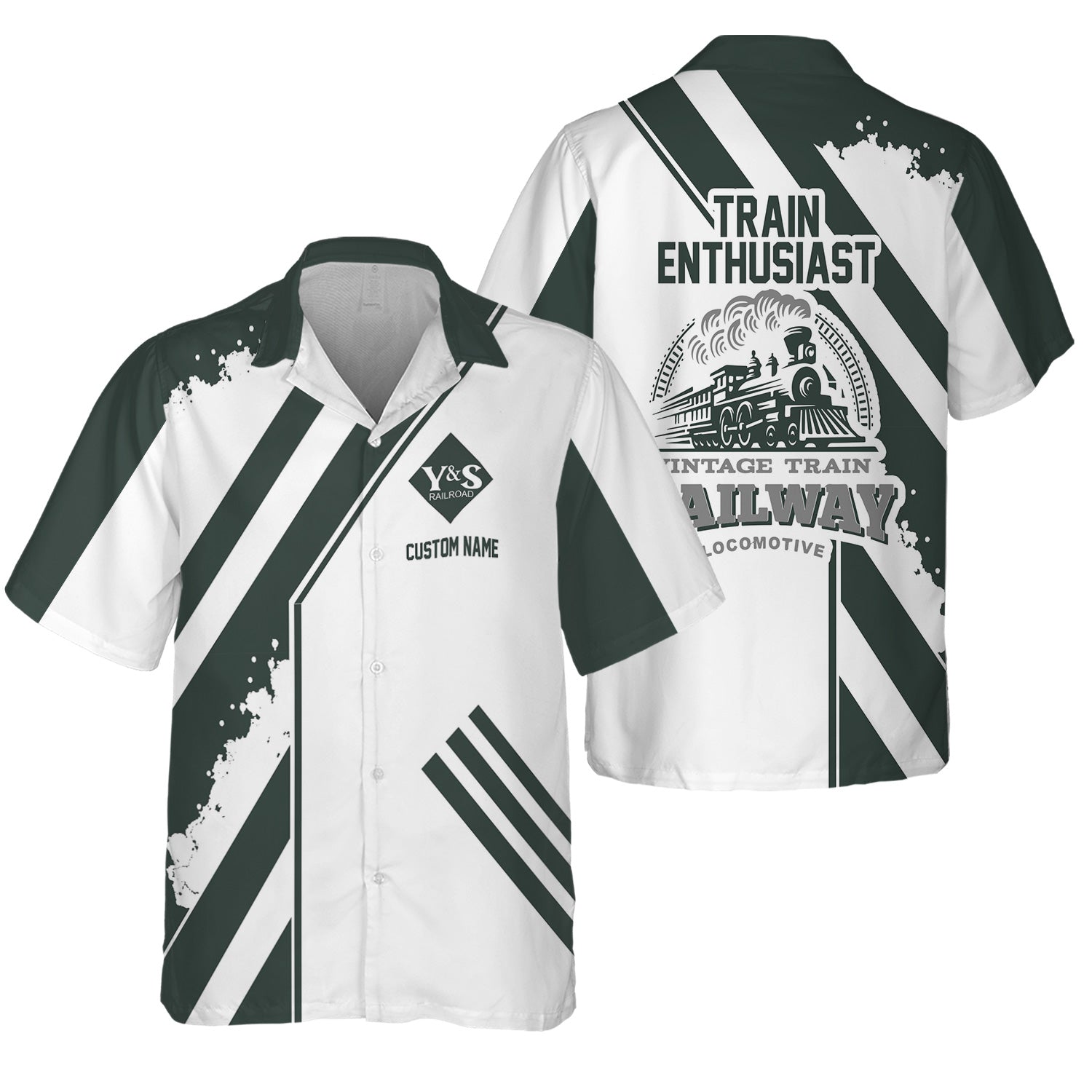 Railspirit Personalized Youngstown & Southern Railroad Hawaiian Shirt Locomotive Design Train Shirt for Train Enthusiast