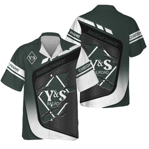 Railspirit Personalized Youngstown & Southern Railroad Hawaiian Shirt Ripped Texture Style Train Shirt For Railroad Fanatic