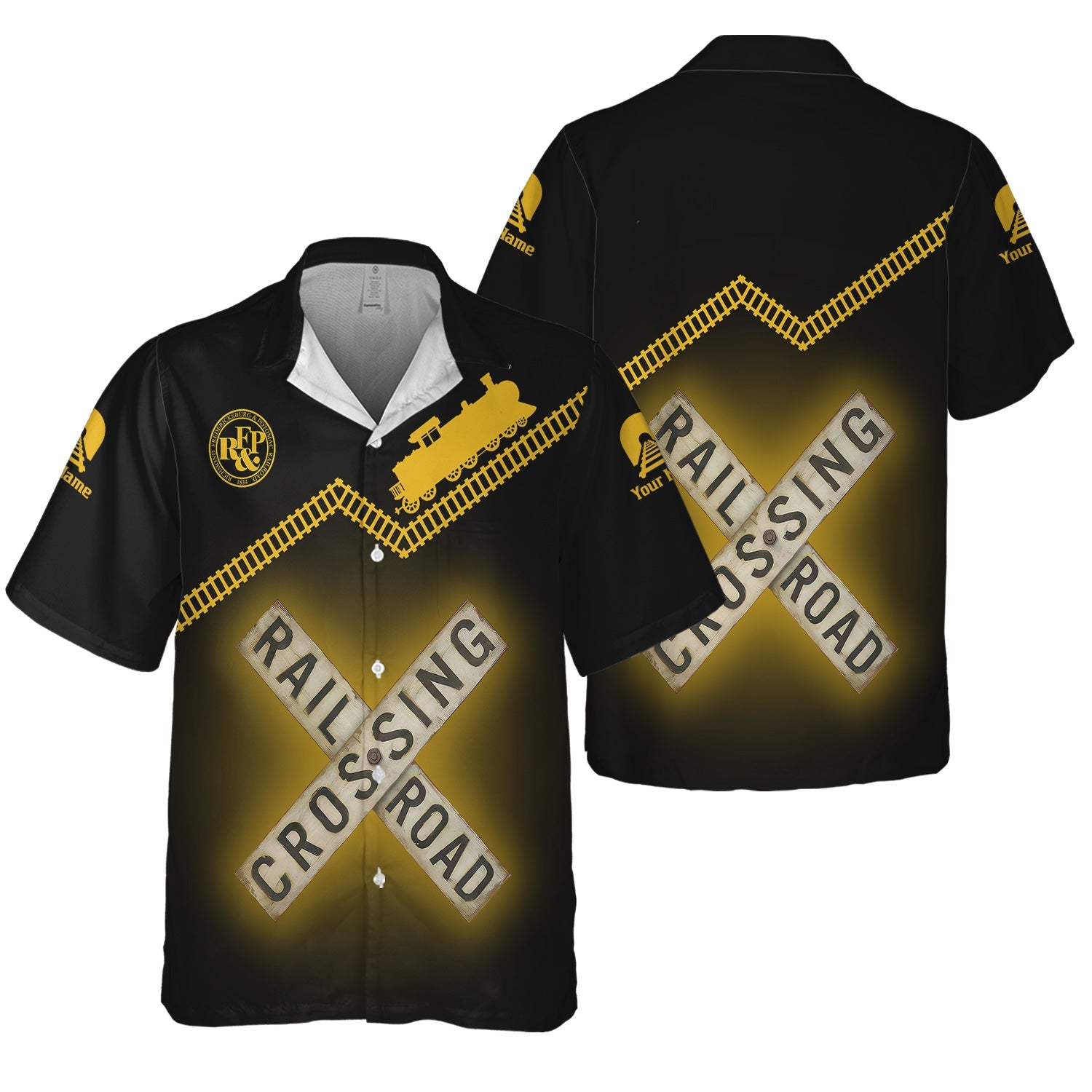 Railspirit Personalized Richmond, Fredericksburg And Potomac Railroad Hawaiian Shirt Railroad Crossing Printed Train Track Shirt