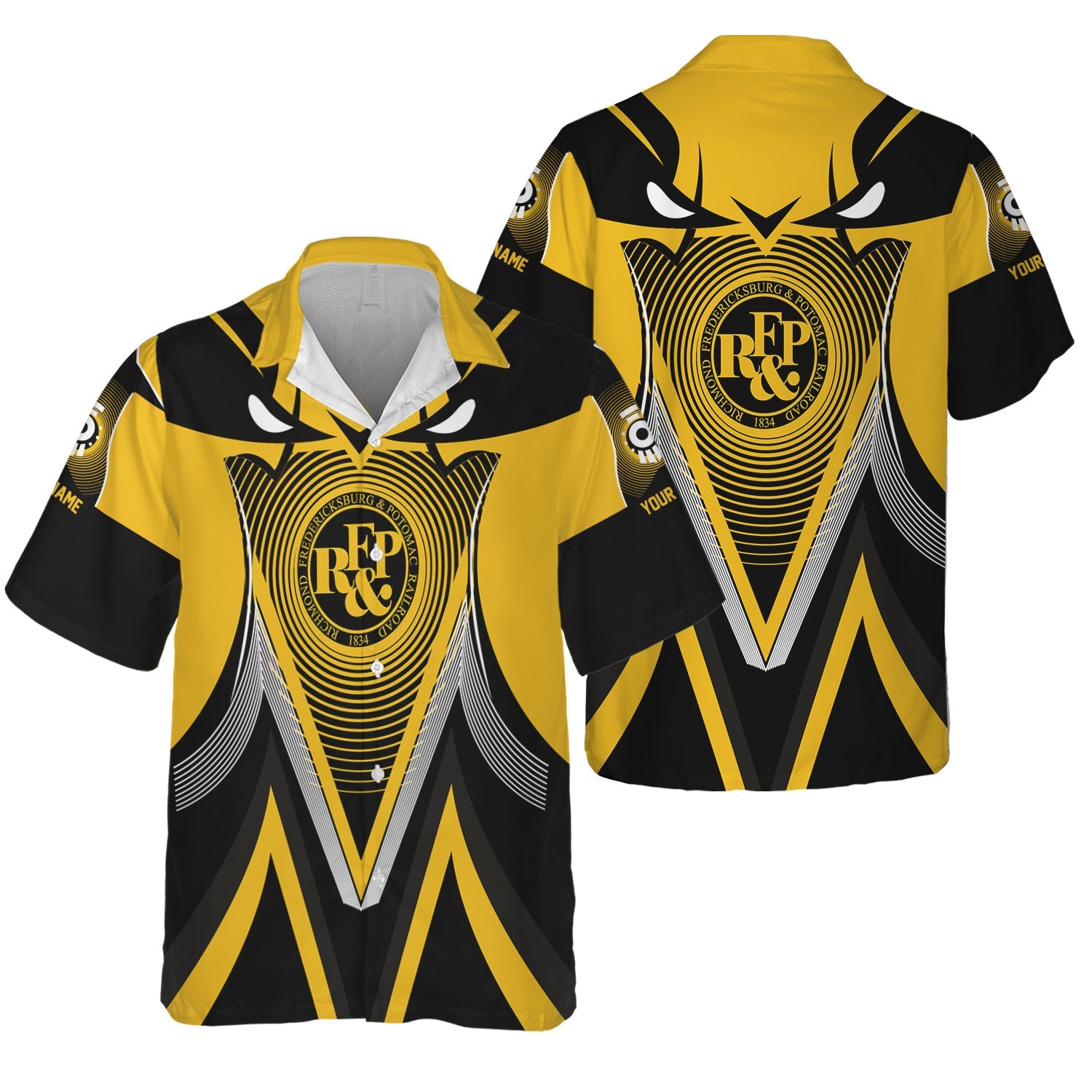 Railspirit Personalized Richmond, Fredericksburg And Potomac Railroad Hawaiian Shirt Vibrant Graphic Pattern Shirt For Train Enthusiasts