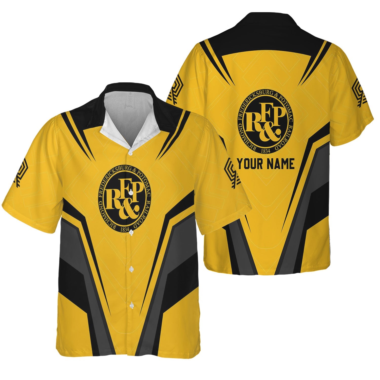 Railspirit Personalized Richmond, Fredericksburg And Potomac Railroad Hawaiian Shirt Railway Inspired Apparel Train Shirt For Train Lovers